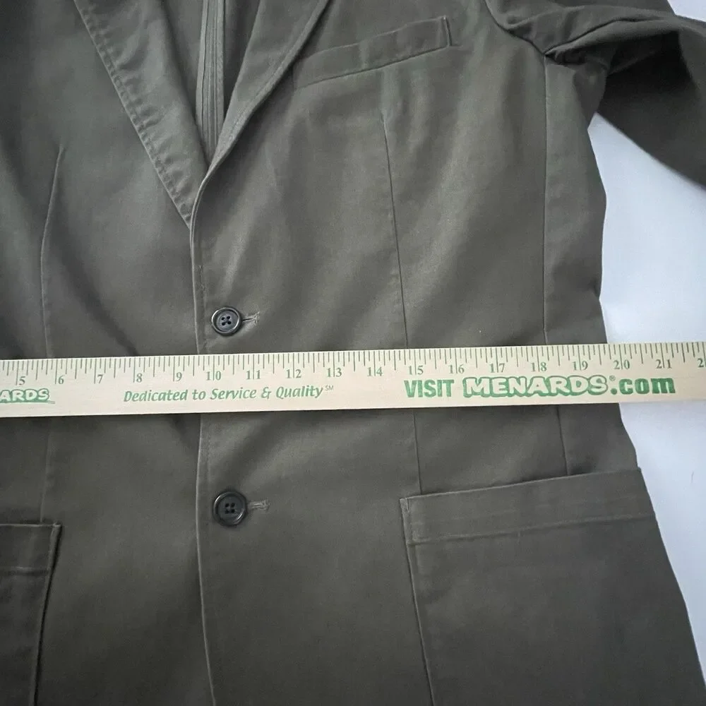 Lands End Size 40L 40 Long Travel Blazer Jacket Green Chino Career Tall